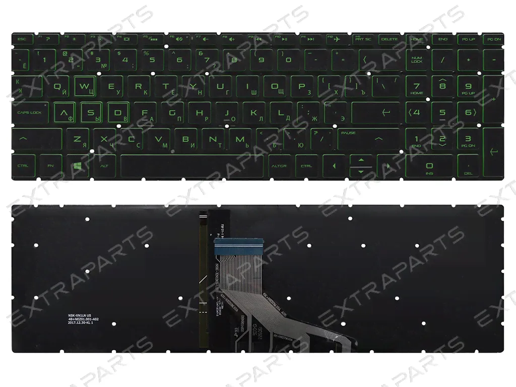 Клавиатура HP Pavilion Gaming 15-ec черная с подсветкой